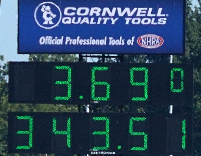 Brittany Force scoreboard